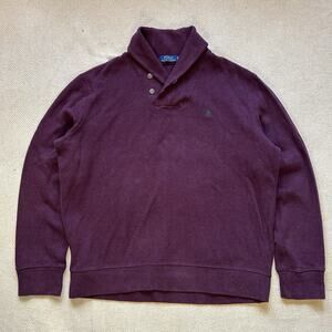 Polo Ralph Lauren Shawl Collar Wine Plum Sweater XL